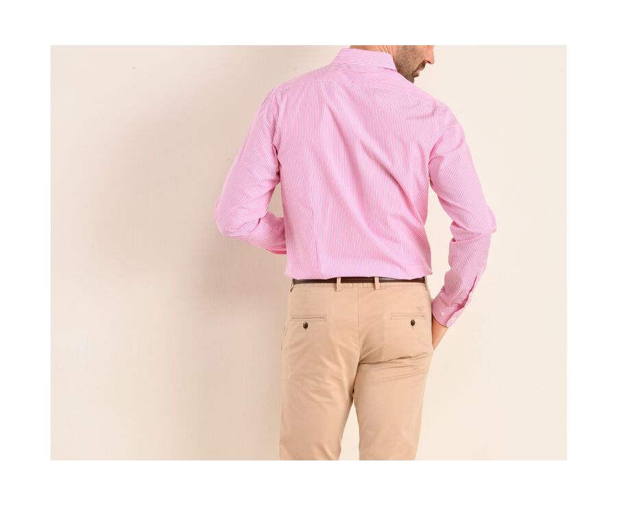 Chemise coton rayée rose et blanc - MAXIMILIEN