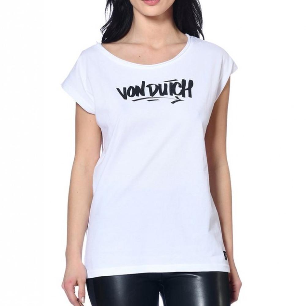 Von Dutch T-shirt Blanc Femme Von Dutch Logo