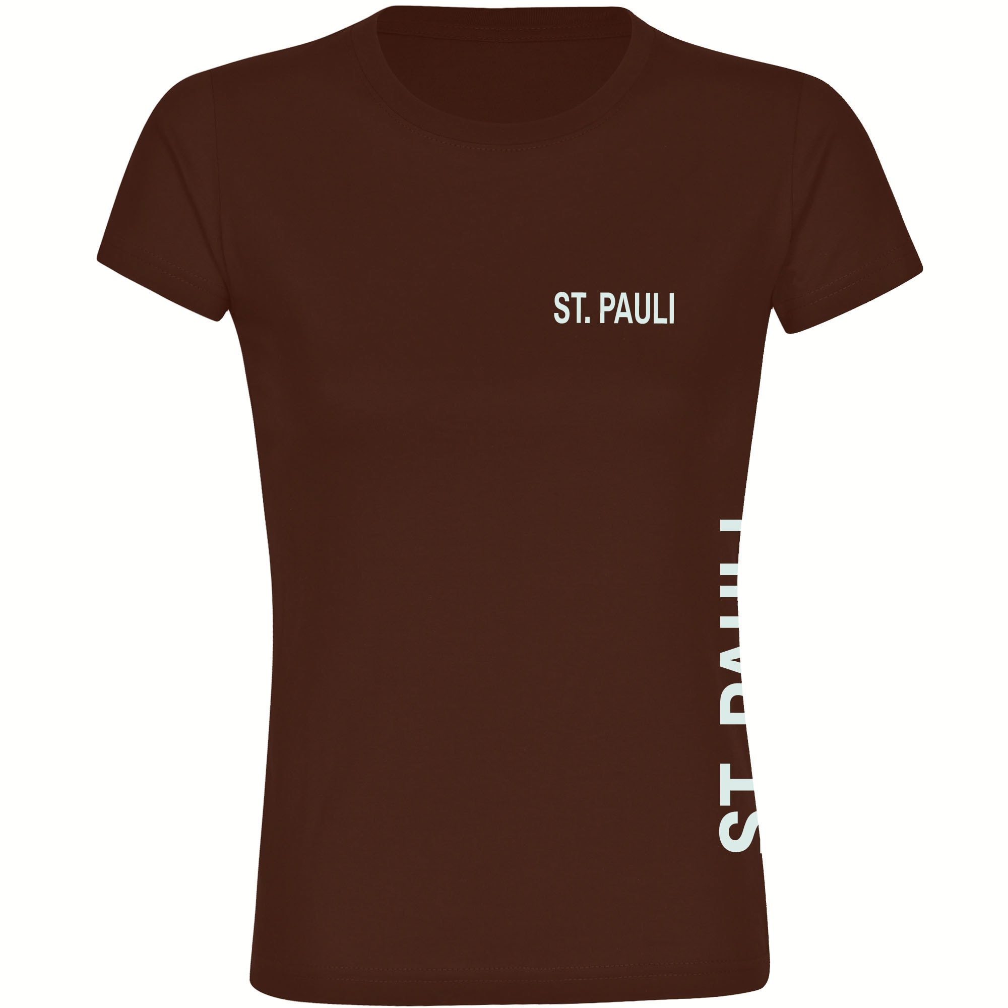 multifanshop® Damen T-Shirt - St. Pauli - Brust & Seite - Druck weiß