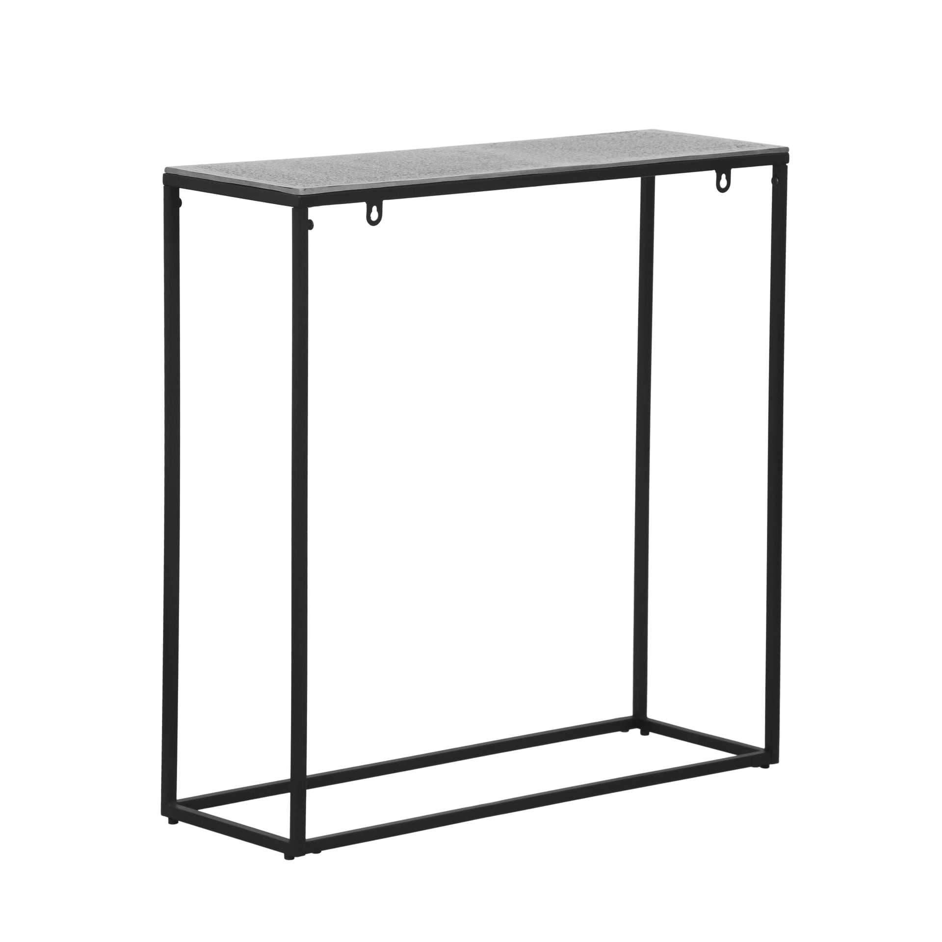Konsolentisch ANISHA 80 x 80 cm silberfarbig/schwarz