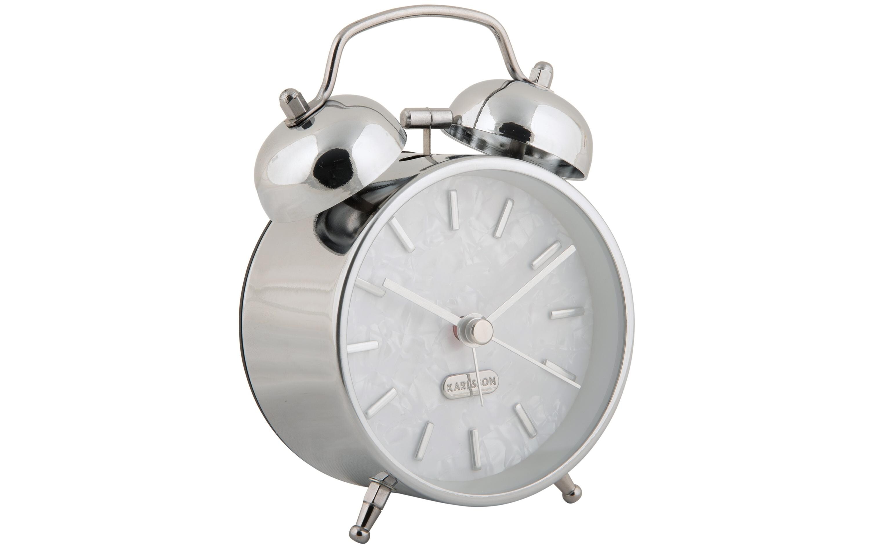 Klassischer Wecker Pearl Glow SilberWecker mit Doppelglocke