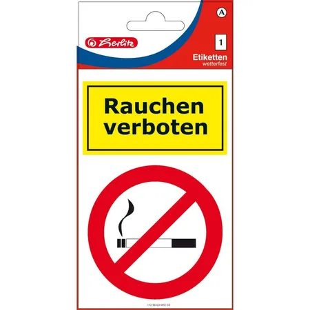 Herlitz Etiketten Rauchen verboten