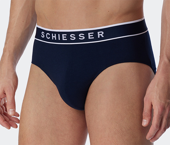 3 SCHIESSER Rio-Slips mit Bio-Baumwolle, dunkelblau