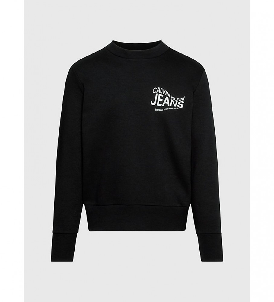 Moletom preto com logo da Calvin Klein Jeans