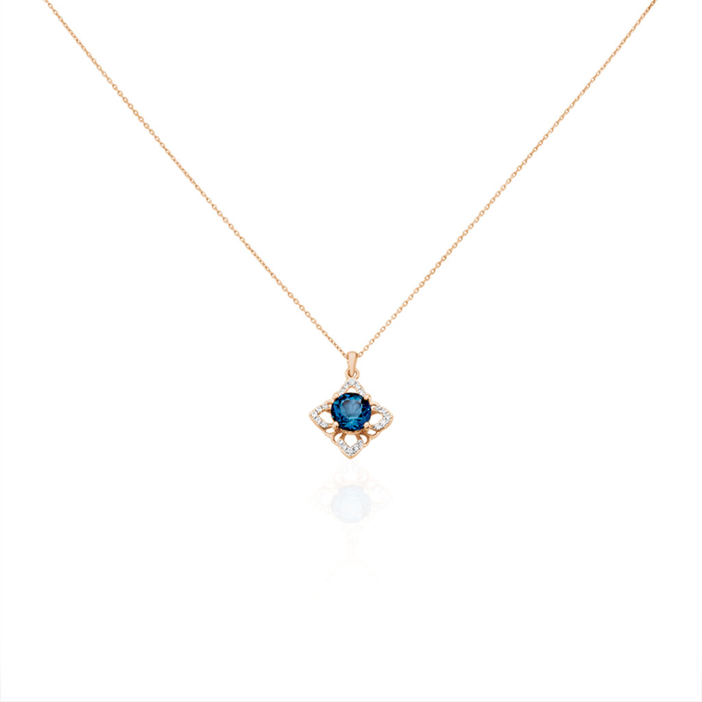 Collier Haia Or Rose Topaze Et Oxyde De Zirconium