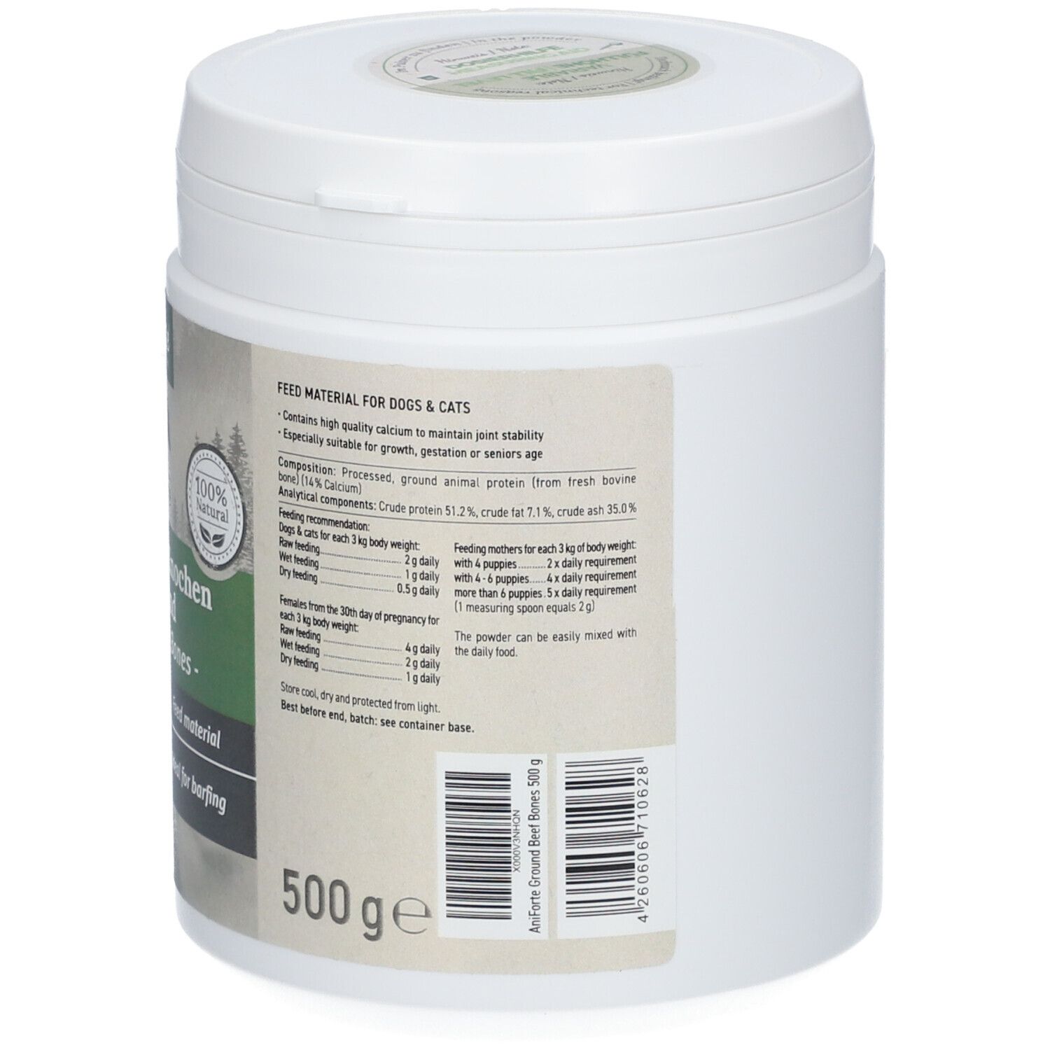 AniForte BARF-Line Gemahlene Knochen vom Rind