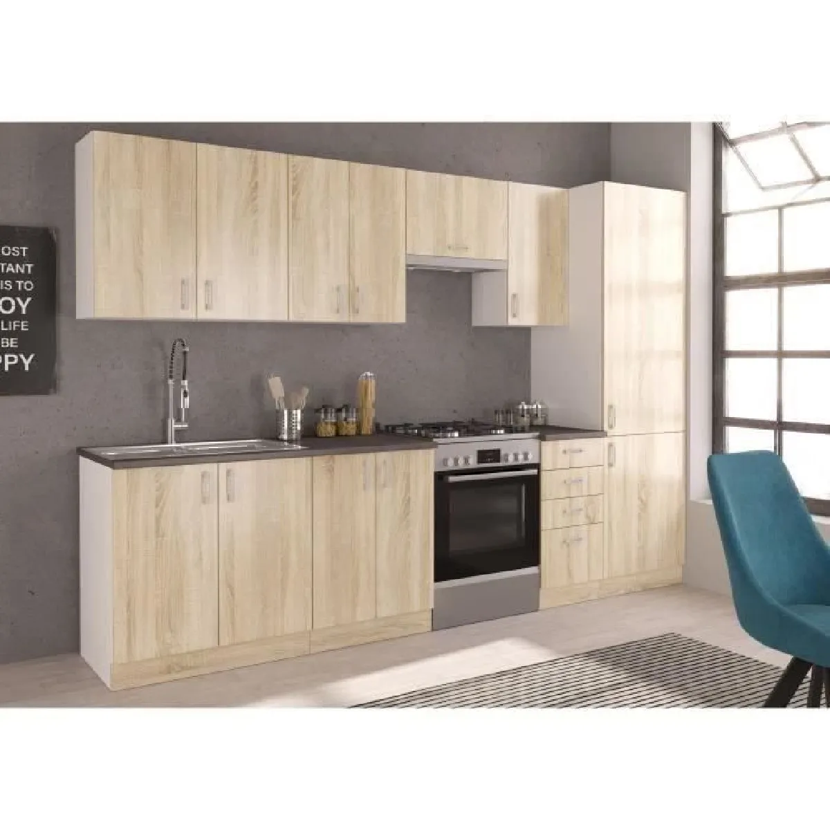 CSTORE SARA Cuisine Complète - Chêne Sonoma