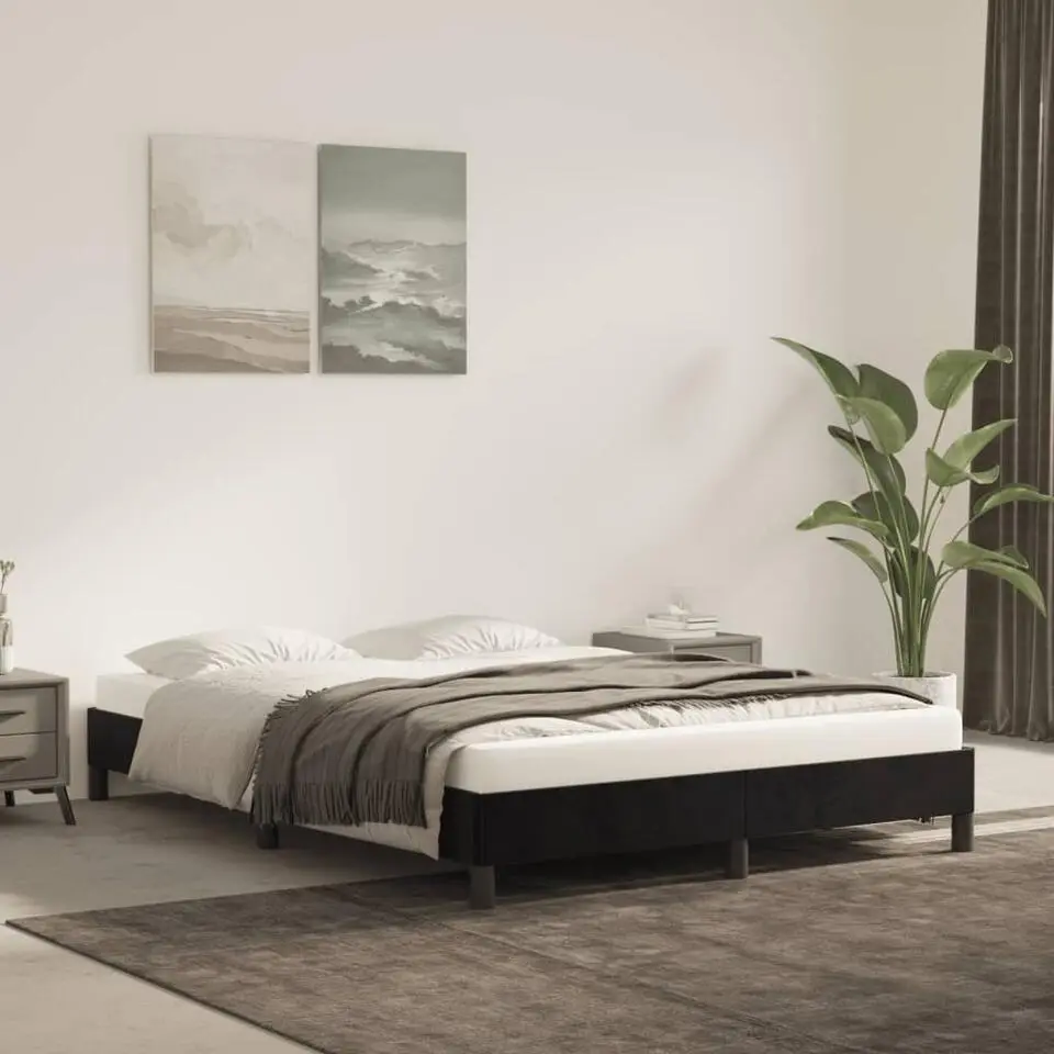 vidaXL - Bed frame zonder matras - Zwart - Fluweel - 140x200 cm