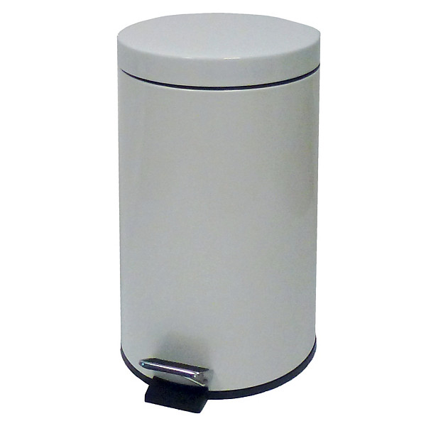 Collecteur à pédale JVD 12 L métal blanc