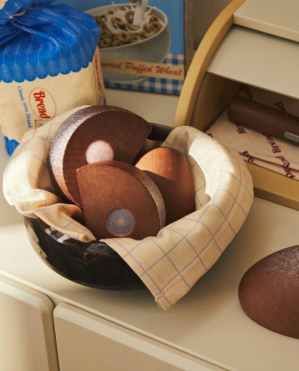 Conjunto de brinquedo de cesta de pão infantil