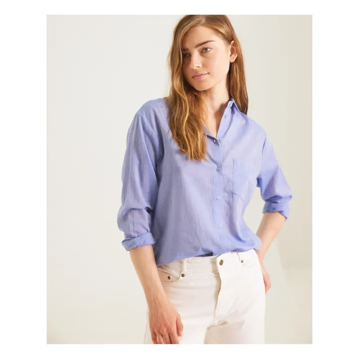 Sacrécoeur Chemise Manon Voile de Coton | Bleu