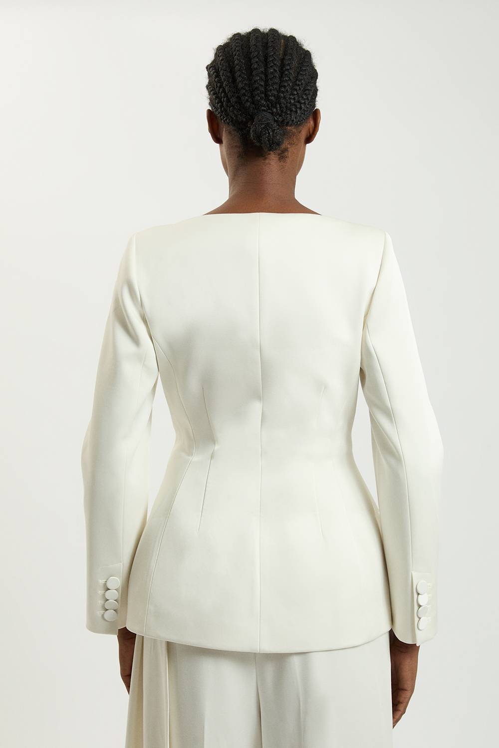 KarenMillen Blazer Cintré En Satin Sans Col