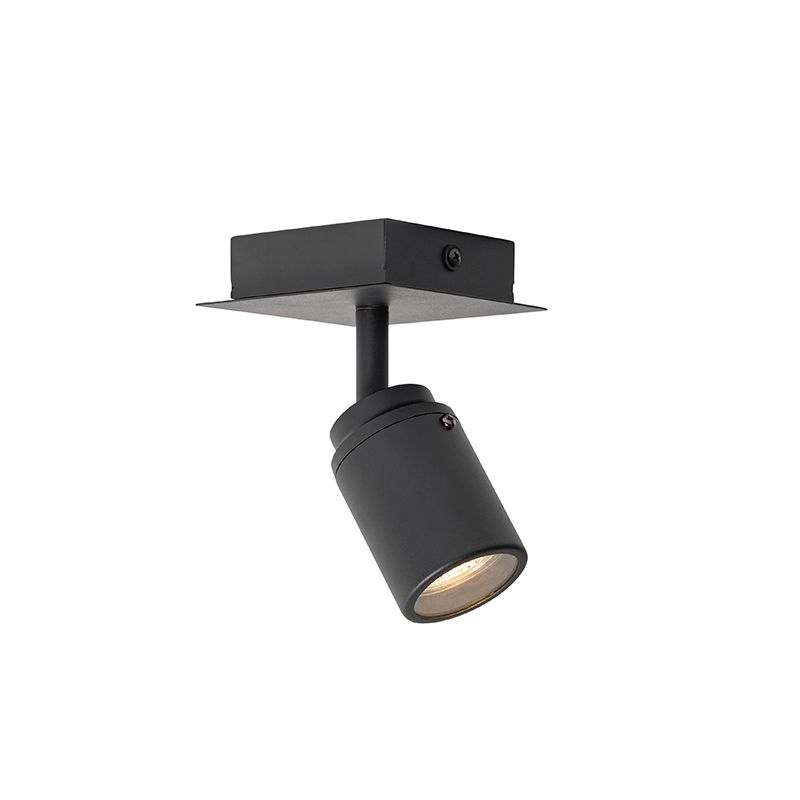 Moderne badkamer spot zwart vierkant IP44 - Ducha