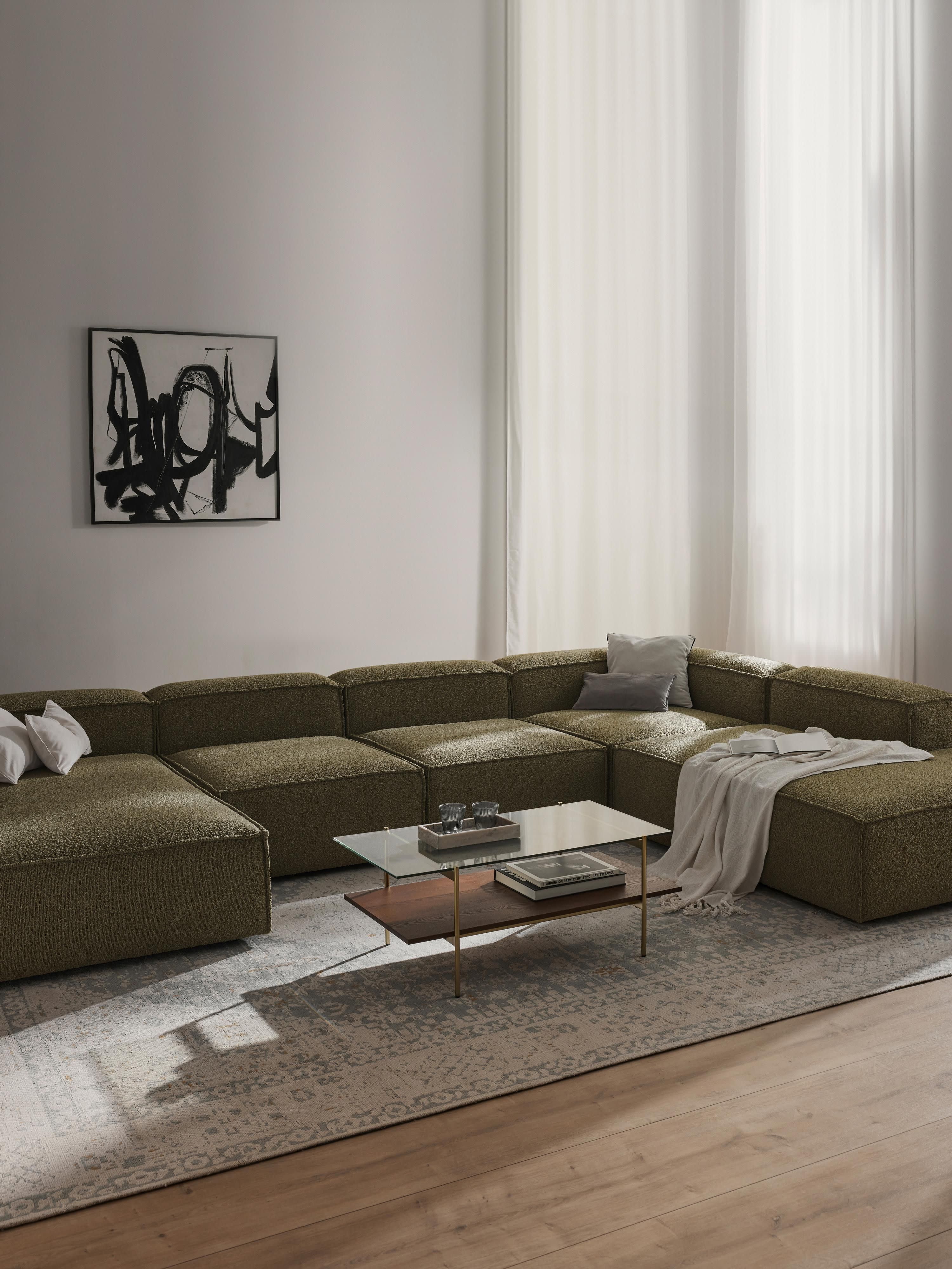 Modulaire U-bank Lennon uit bouclé