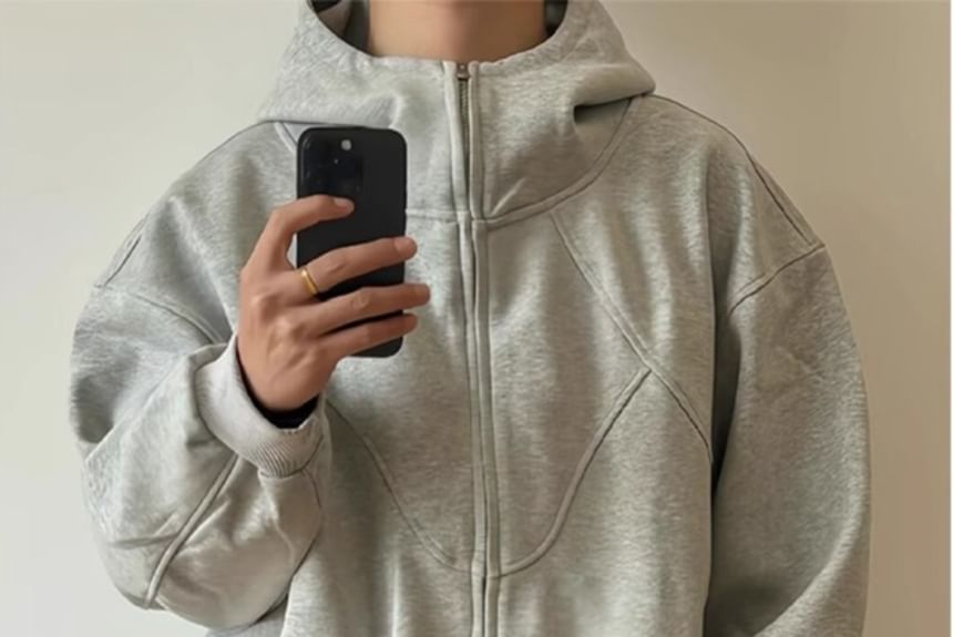 Posive - Effen oversized hoodie met rits
