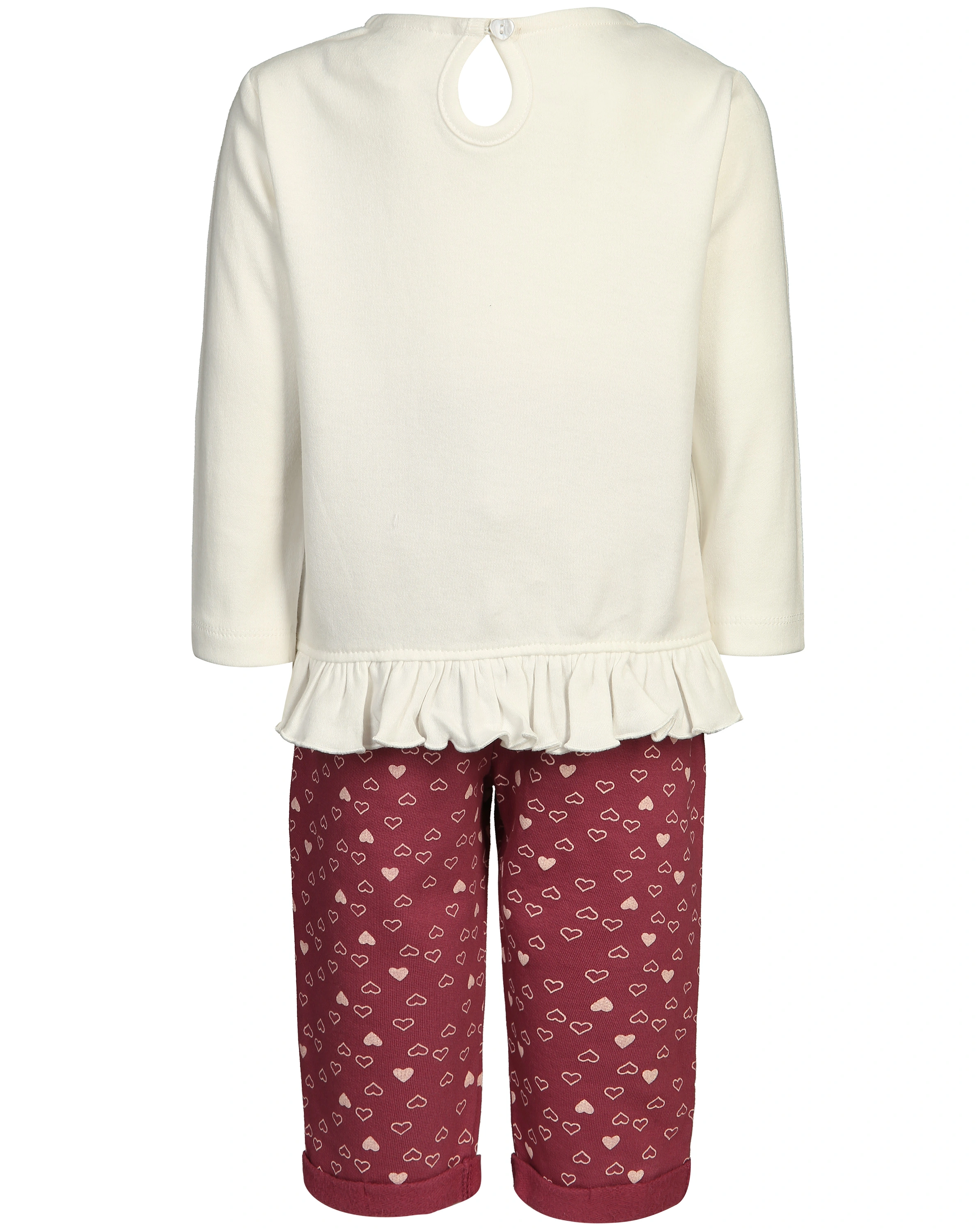 Langarmshirt LOVELY BEAR mit Hose in weiß
