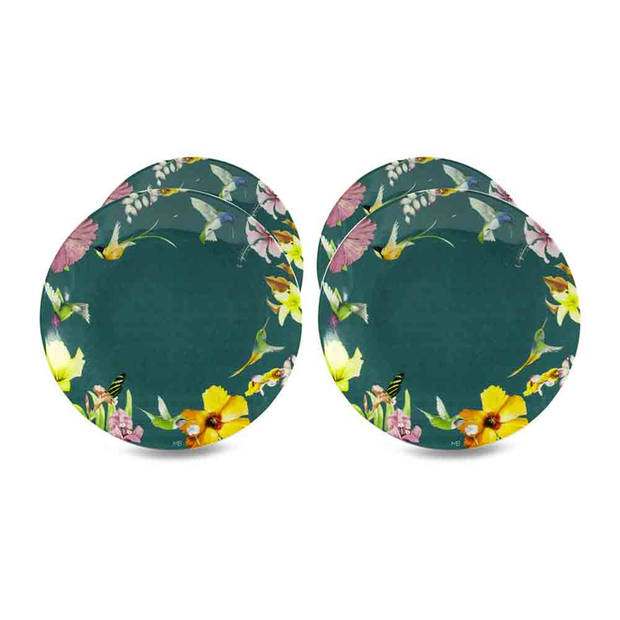 Marjolein Bastin ontbijtbord Hummingbirds groen Ø21cm - 4 stuks