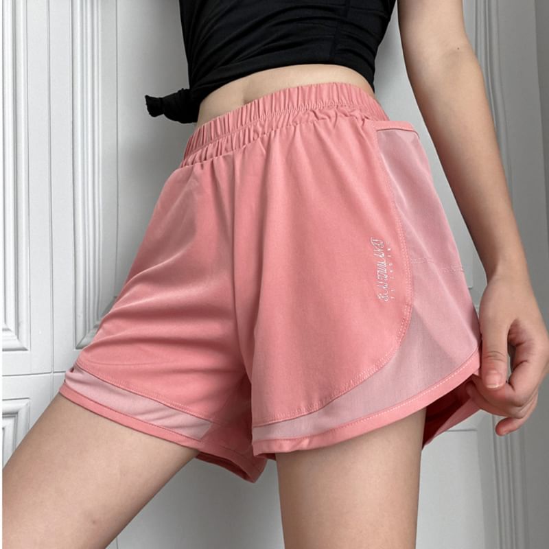 Dshe - Elastische taille, letters en split, joggingbroek