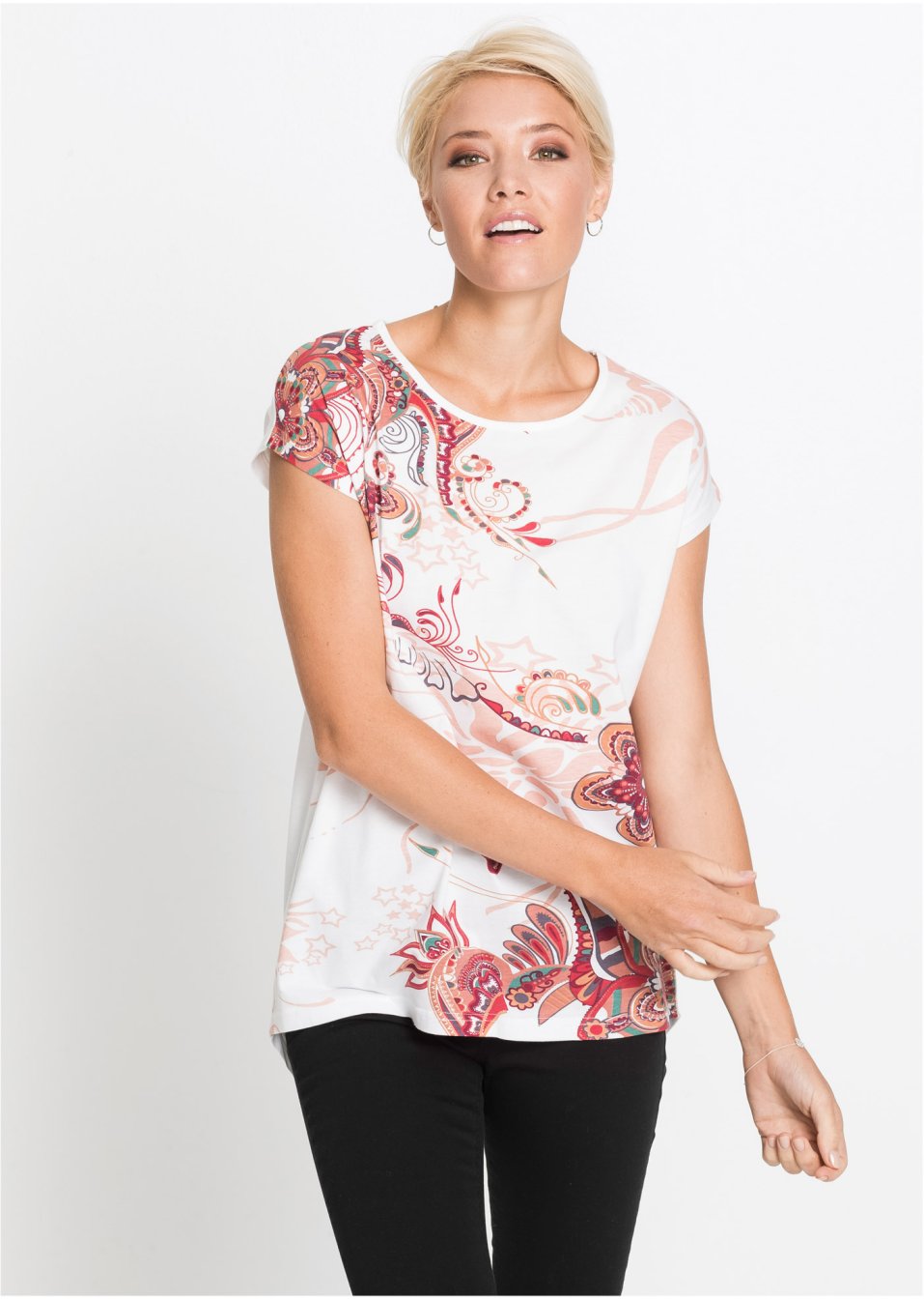 T-shirt à imprimé paisley