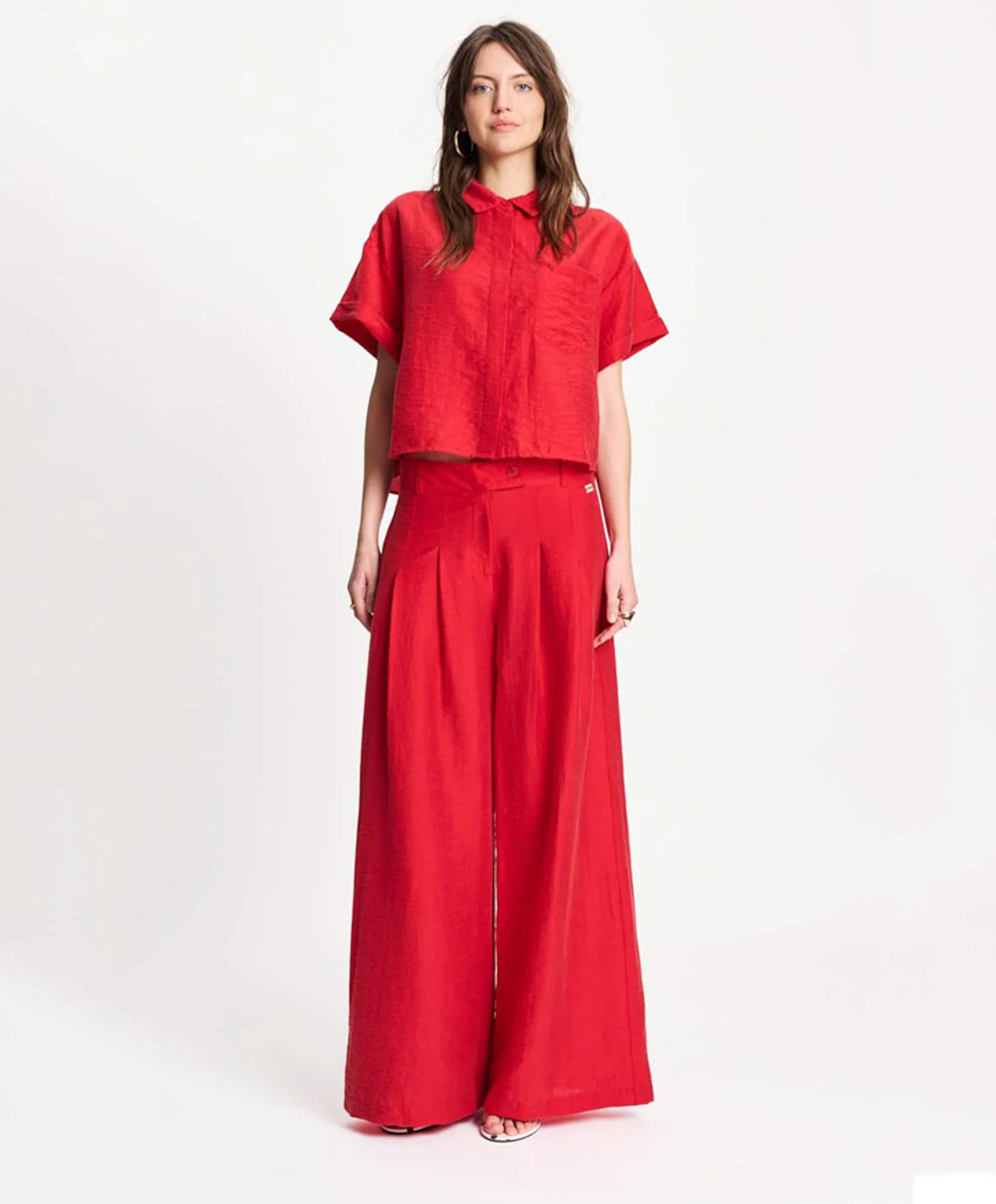 Pom Amsterdam Bloom dames broek rood