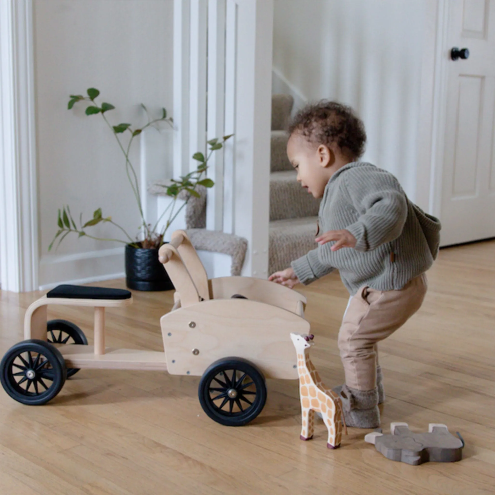 Kinderfeets Chariot Cargo Bike Kinderfeets - Naturel  Blanc