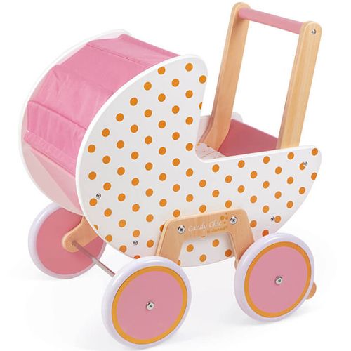Janod poppenwagen candy chic - stippen