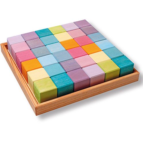 Grimm's blokjes mozaïek - pastel (36st)