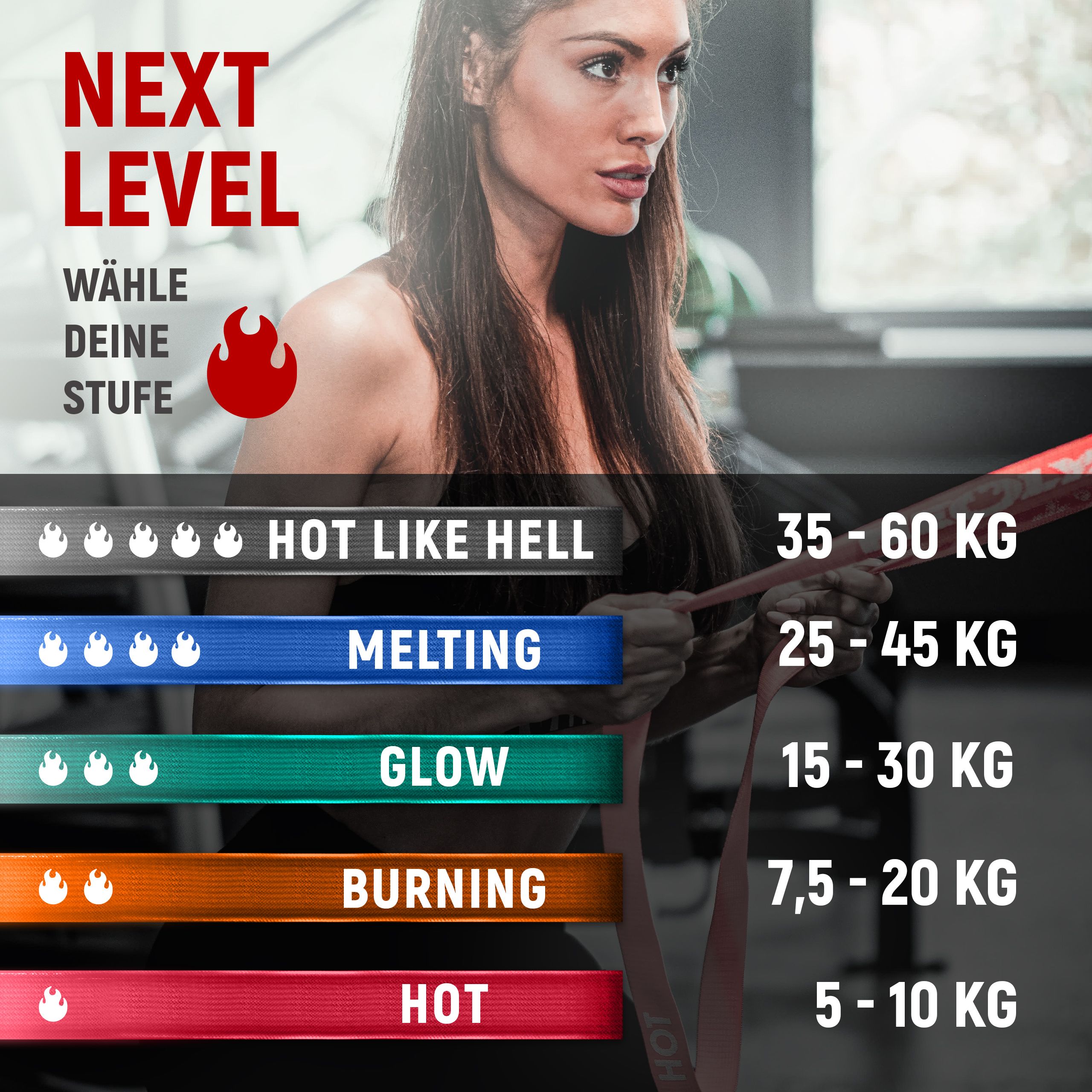 NEOLYMP lange Fitnessbänder Stoff