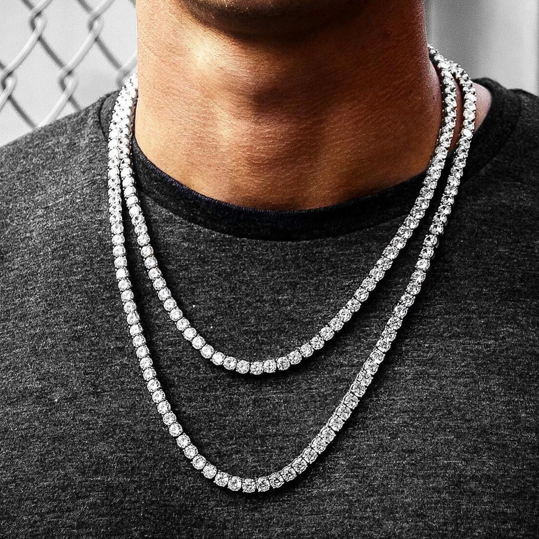 5mm Tenniscollier Weiss vergoldet mit Zirkonia
