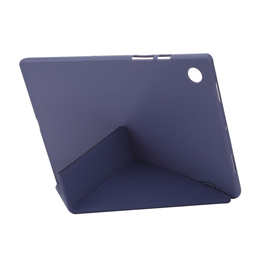 Samsung Galaxy Tab A11 / A9 Leder Tasche Origami Flip Case - Dunkellila