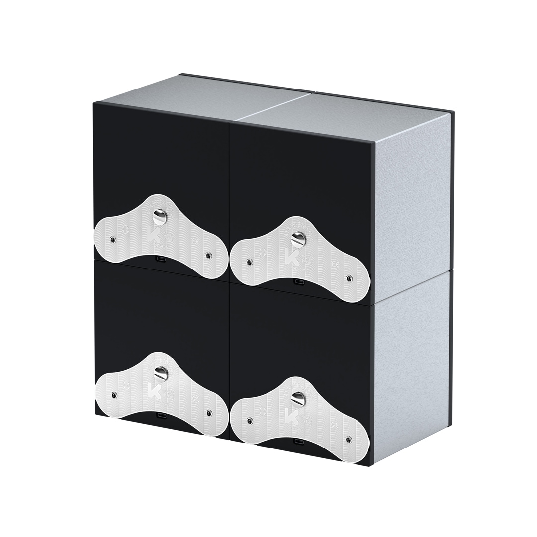 SwissKubik Masterbox Gebürstetes Aluminium - 4 Uhren