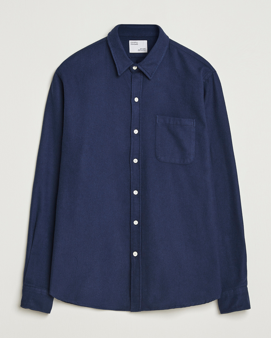 Colorful Standard Organic Flannel Shirt Navy Blue