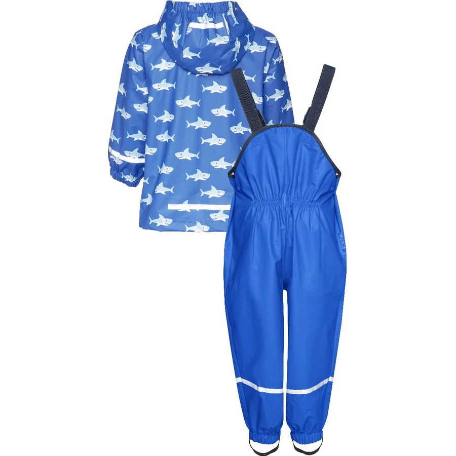 Playshoes Regen-Set Hai blau