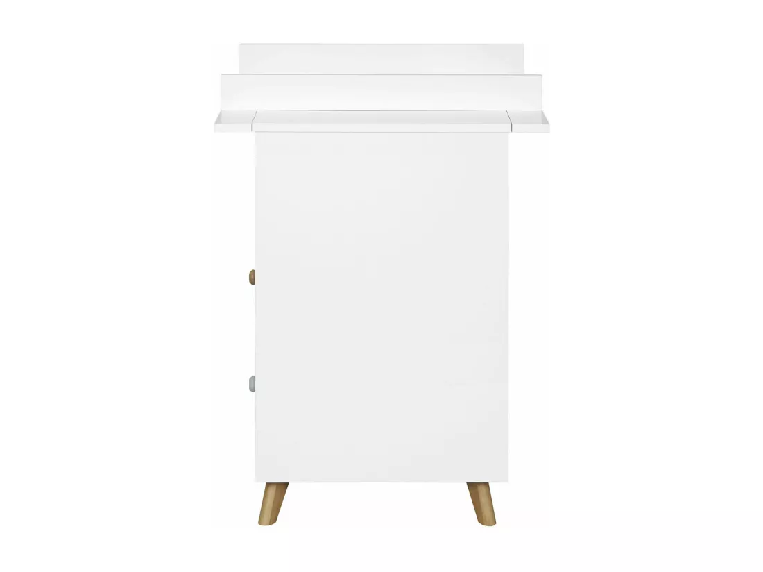 Commode bébé panneaux de fibres blanc et bois KOMBU