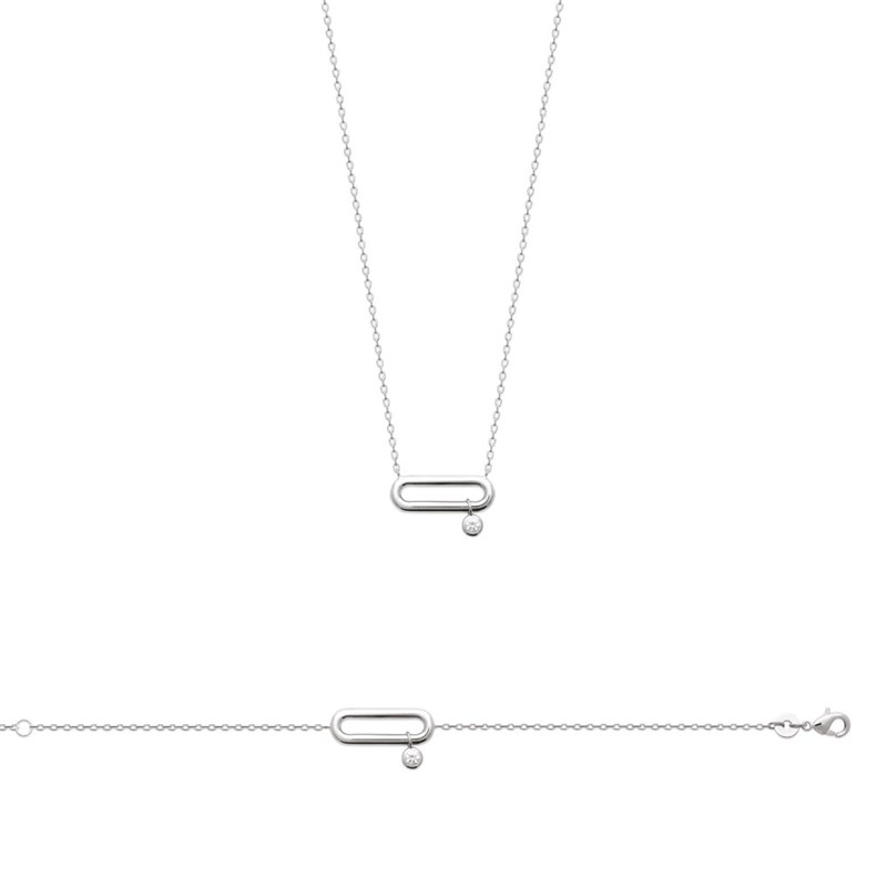 Bracelet Femme - Argent 925 - Oxyde de zirconium - Longueur : 18 cm
