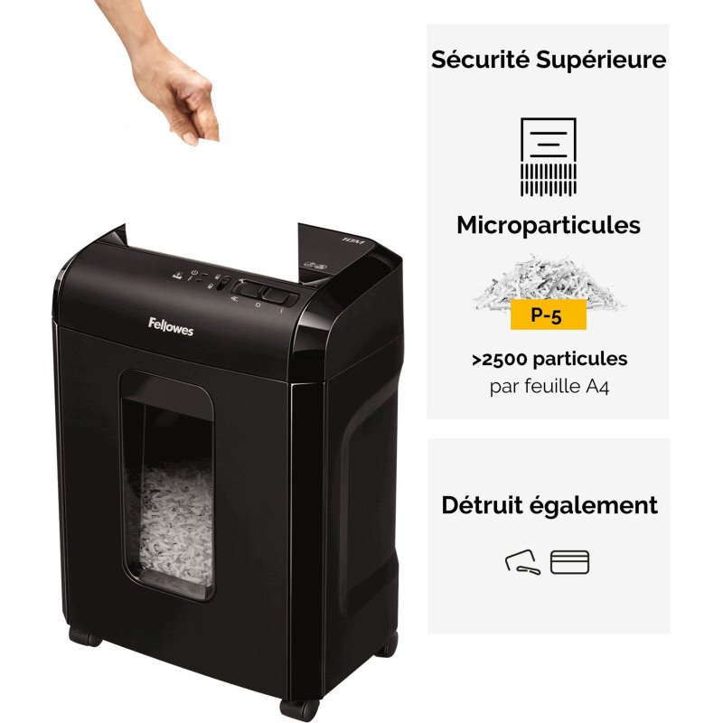 Destructeur Fellowes Microshred 10M - coupe micro
