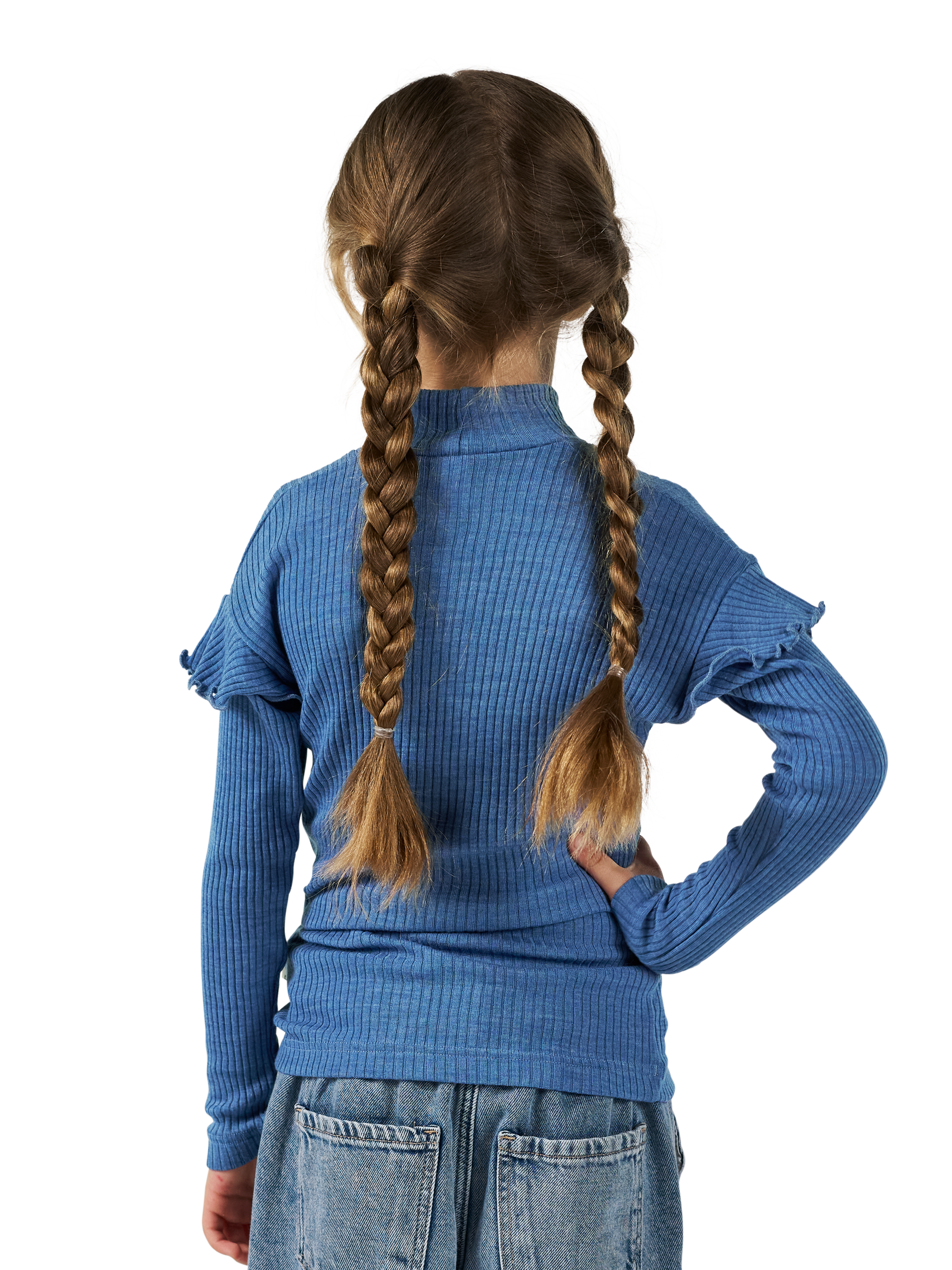 Shirt met hoge hals van merinwol voor kinderen