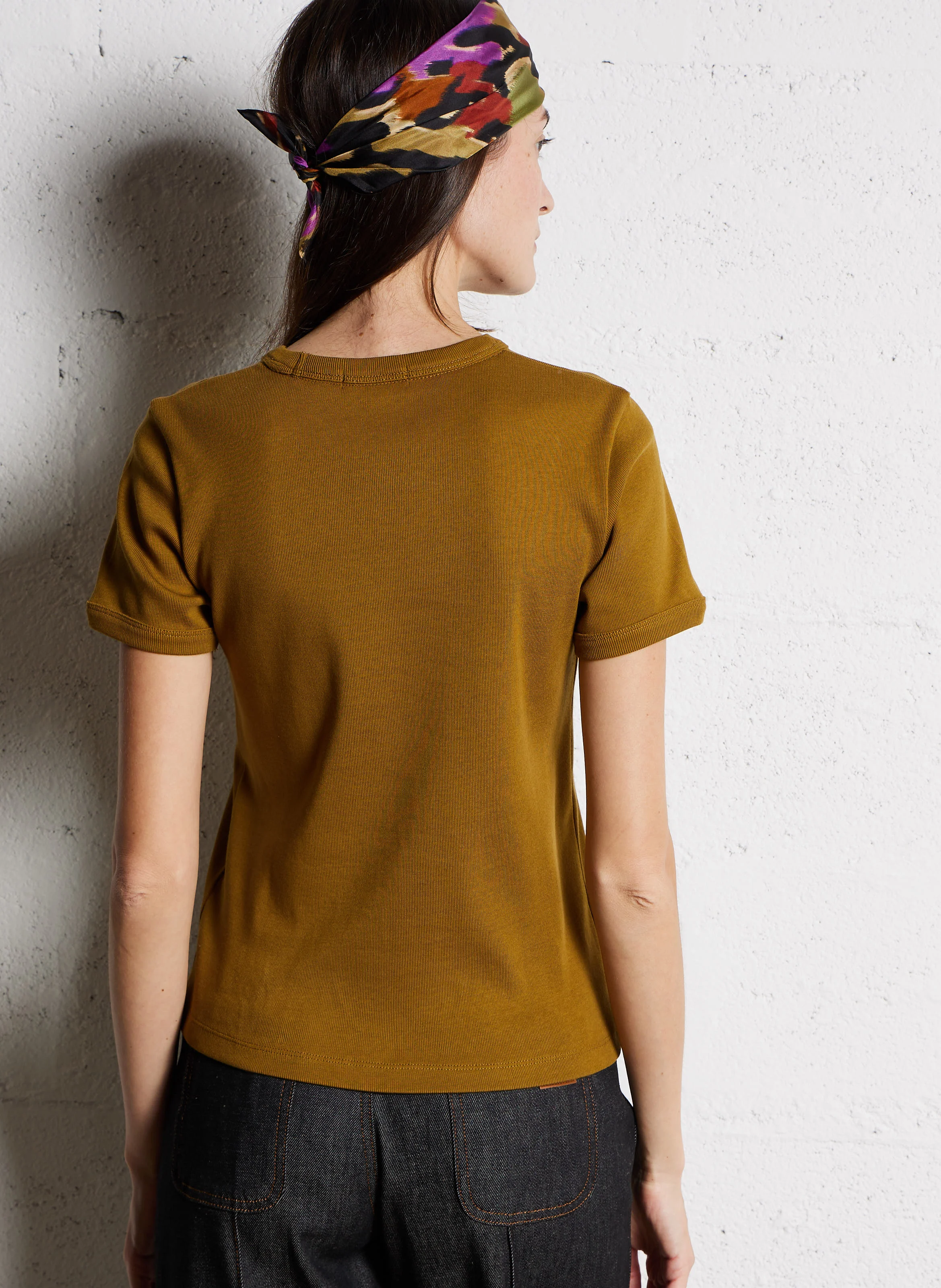 ARISTIDE - Tee-shirt droit col rond en coton bio | Orange