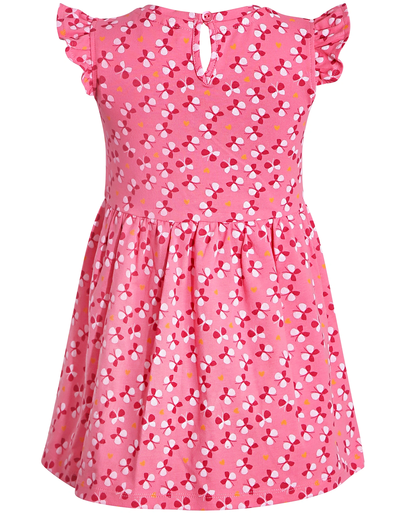 Kurzarmkleid SCHMETTERLINGE AOP in pink