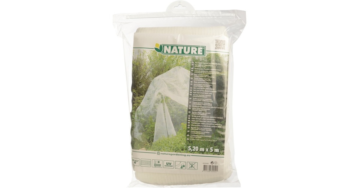 NatureInsectengaas, fijnmazig insectenhor  (Wit/transparant, 5,2 x 5 m)