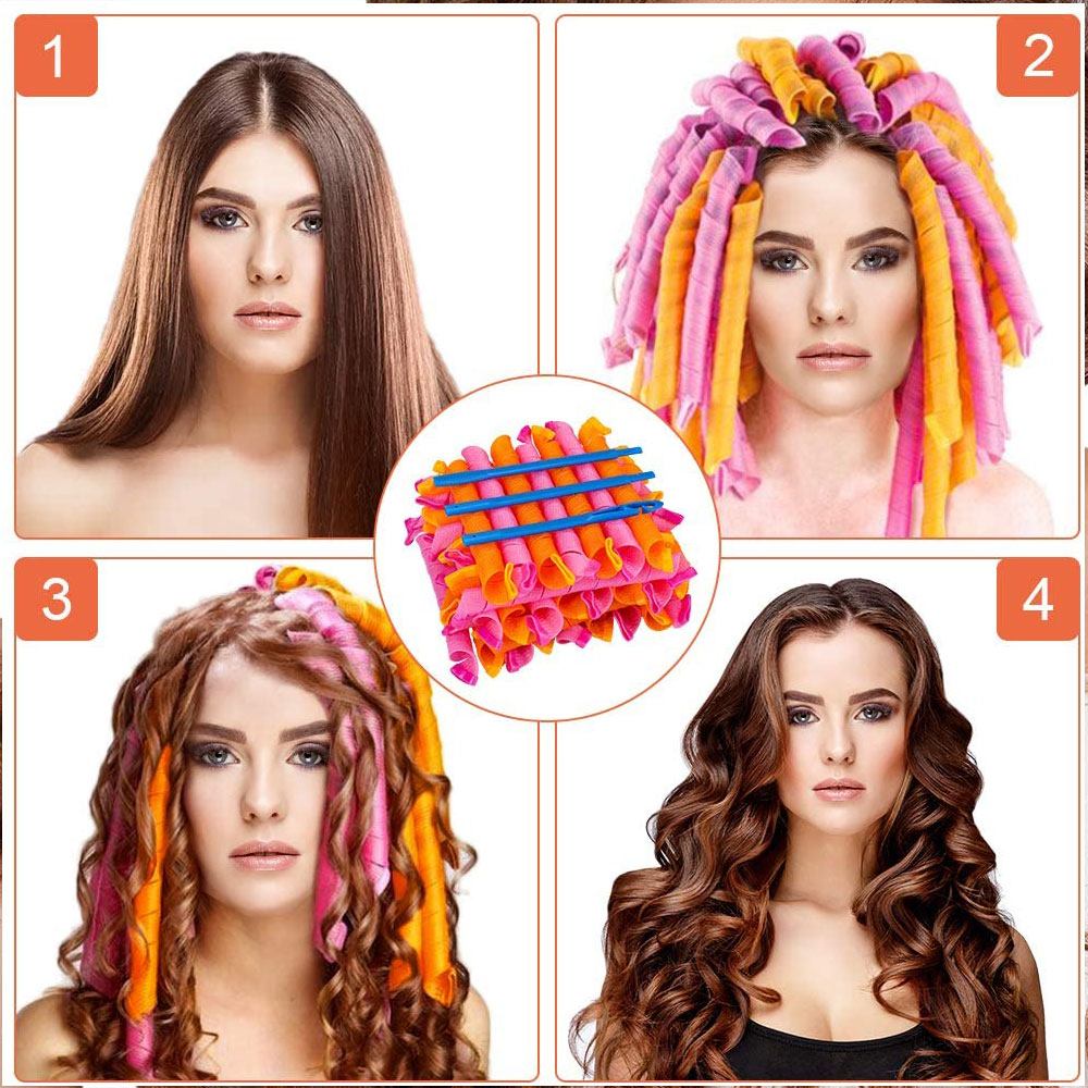 (32-tlg. Set) 30cm Locken Wickler Haar Styling ohne Hitze Wave Spirale