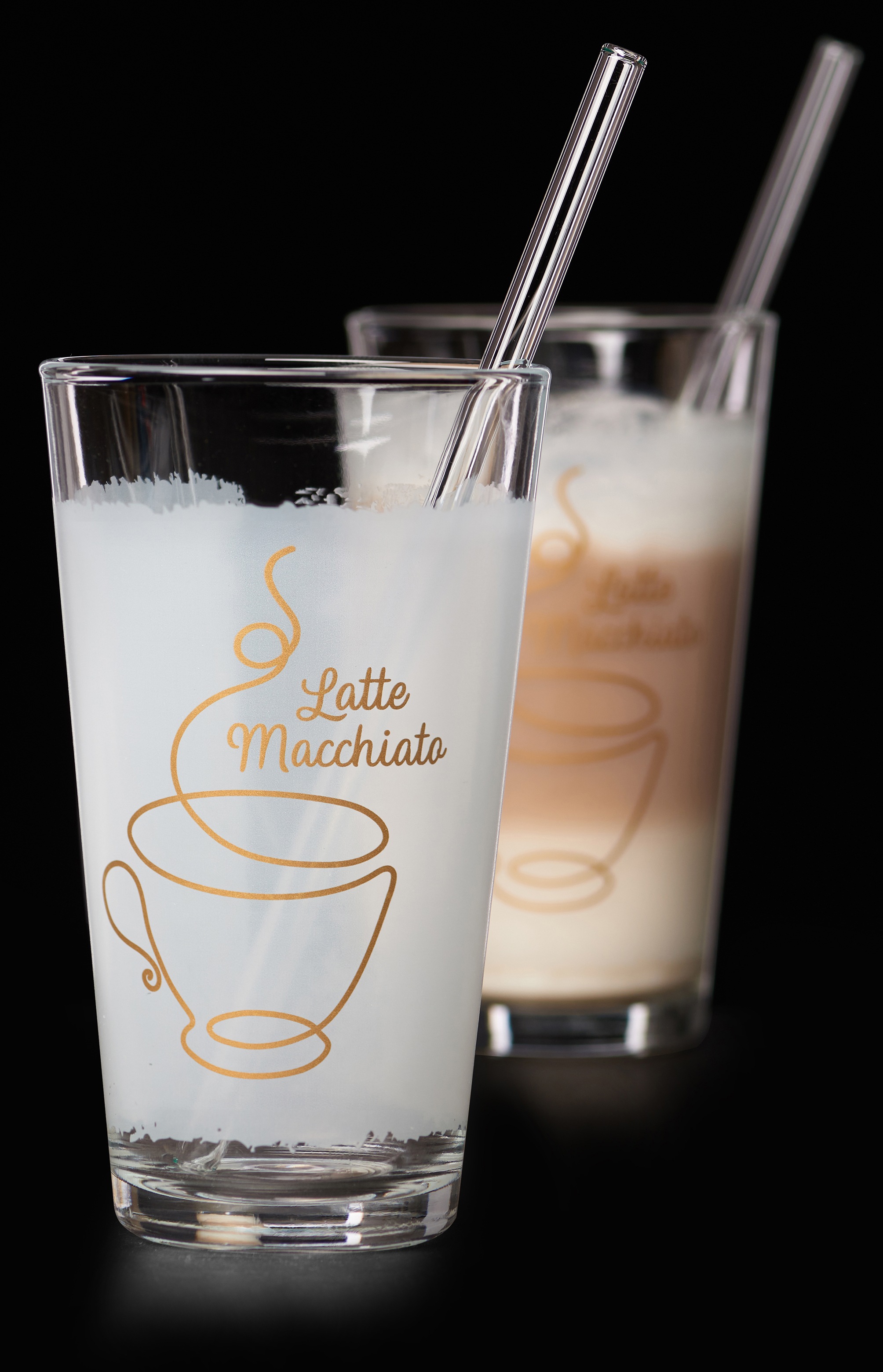 Ritzenhoff & Breker Latte-Macchiato-Glas »Coffee« 4-teilig ( 2 Gläser und 2 Glas-Trinkhalme), 350 ml