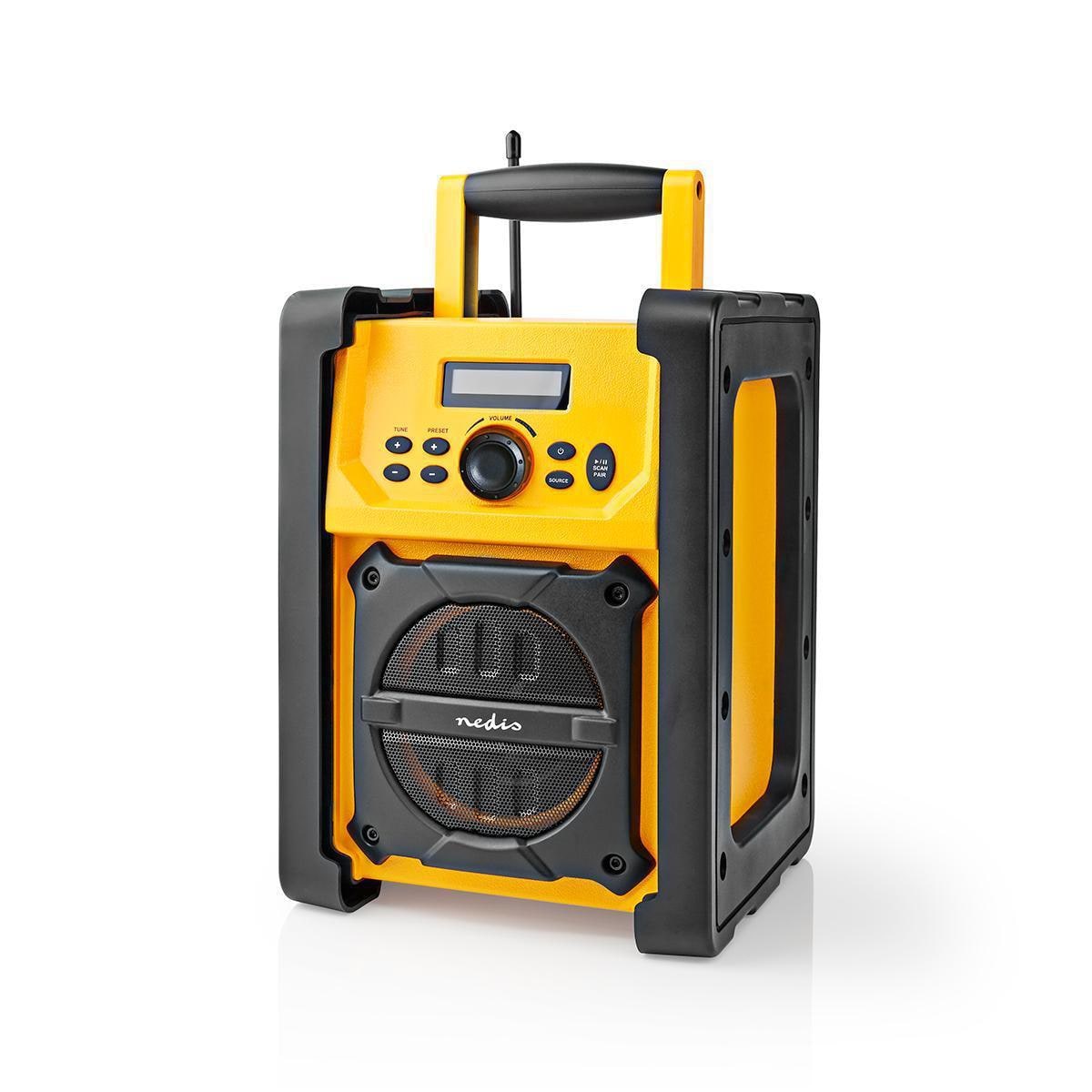 Nedis FM-radio | Jobsite Radio | FM | Batteri drevet / Nettstrøm drevet | Digitalt | 15 W | Skjermstørrelse: 2.2 