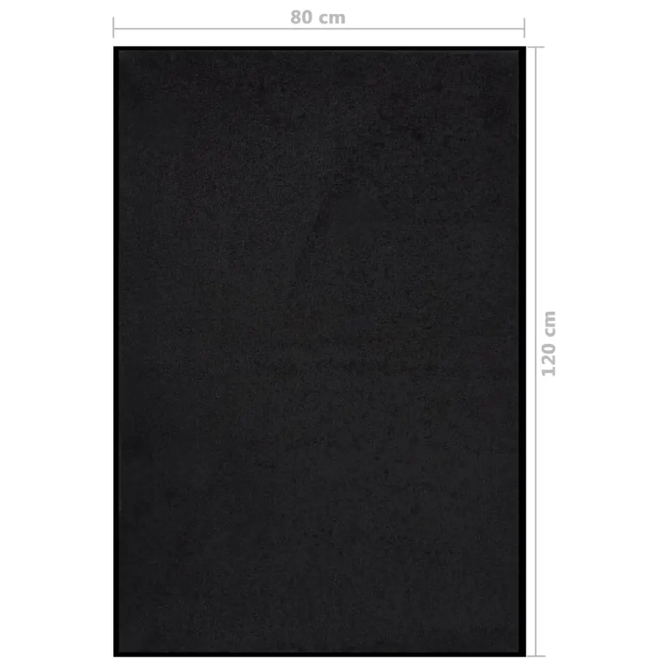 vidaXL - Mat - Zwart - Polypropyleen - 80 x 120 cm