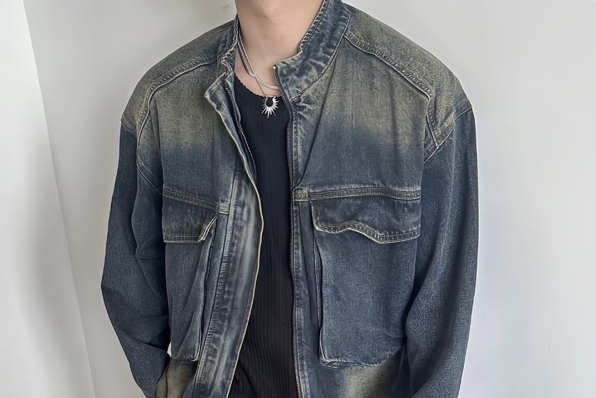 Savenne - Gewassen denim jack met rits
