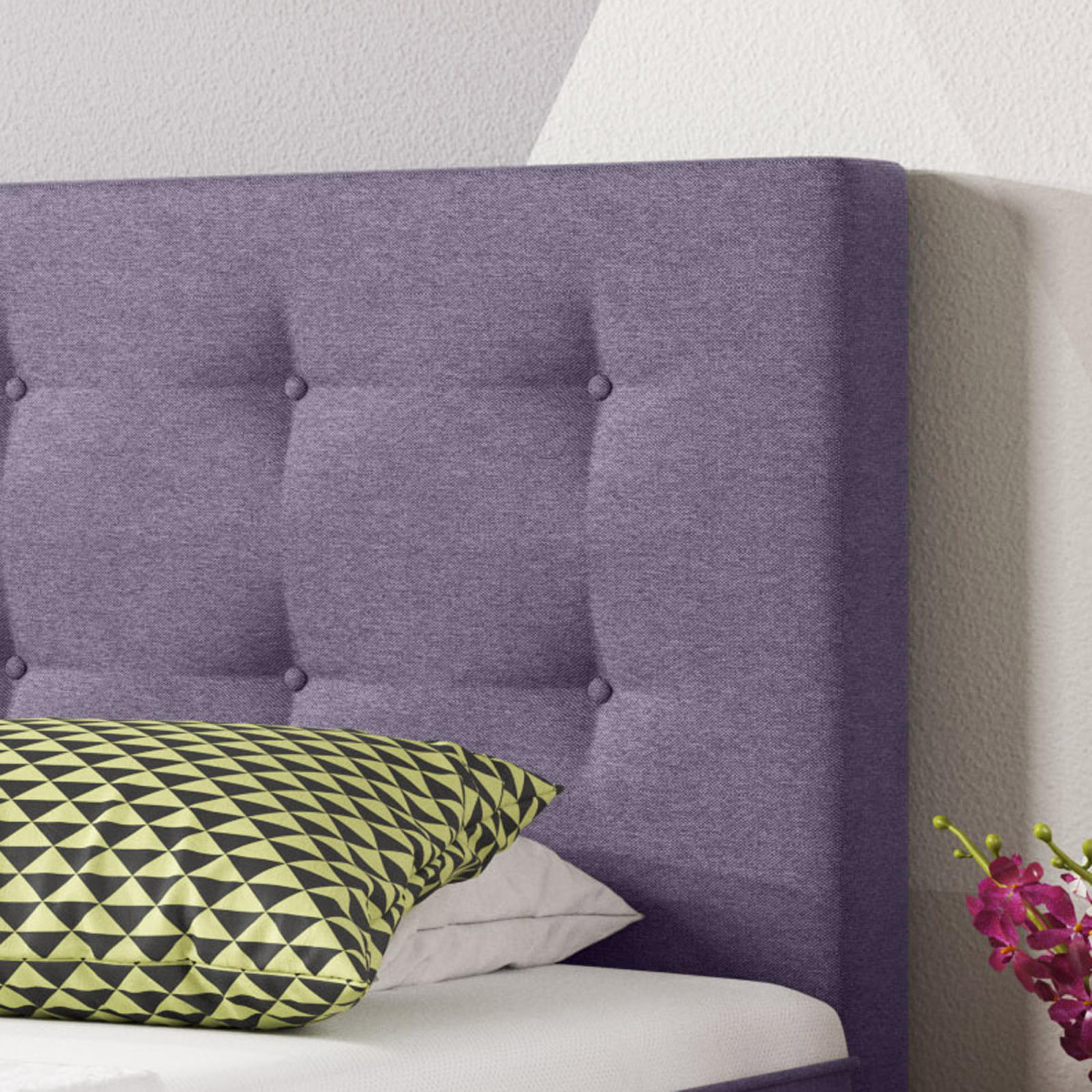 Boxspringbett - lila - H3 - 90x200 cm