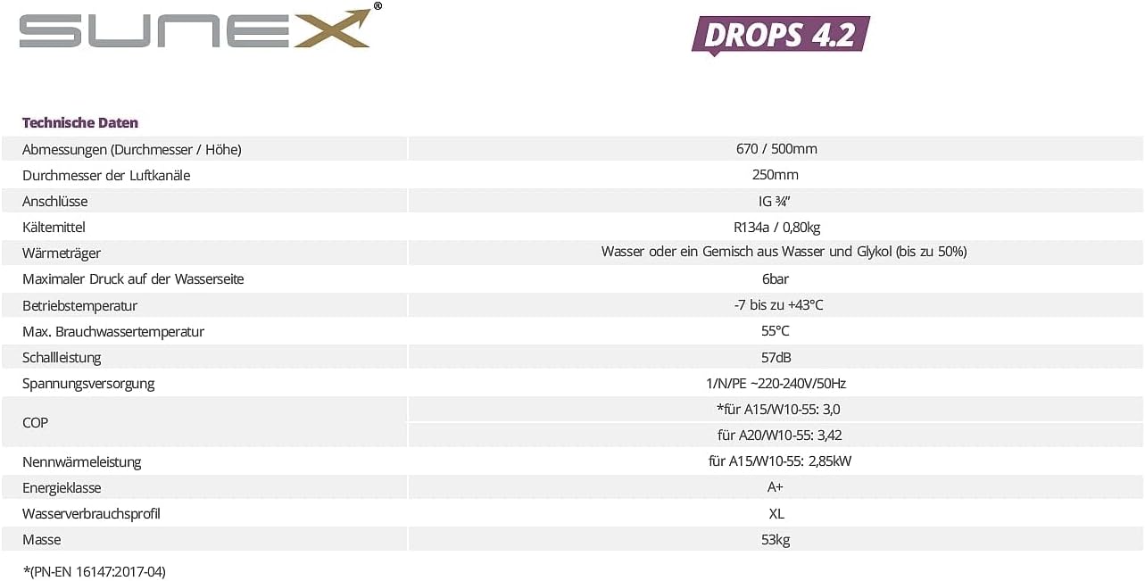 Wärmepumpe DROPS D4.2 (C) – Luft-Wasser-Wärmepumpe zur Warmwasserbereitung mit 2,85kW Leistung, COP 3,42, SG Ready, A+, PV-kompatibel, Umwälzpumpe & Plattenwärmetauscher, 57dB - Innenbereich