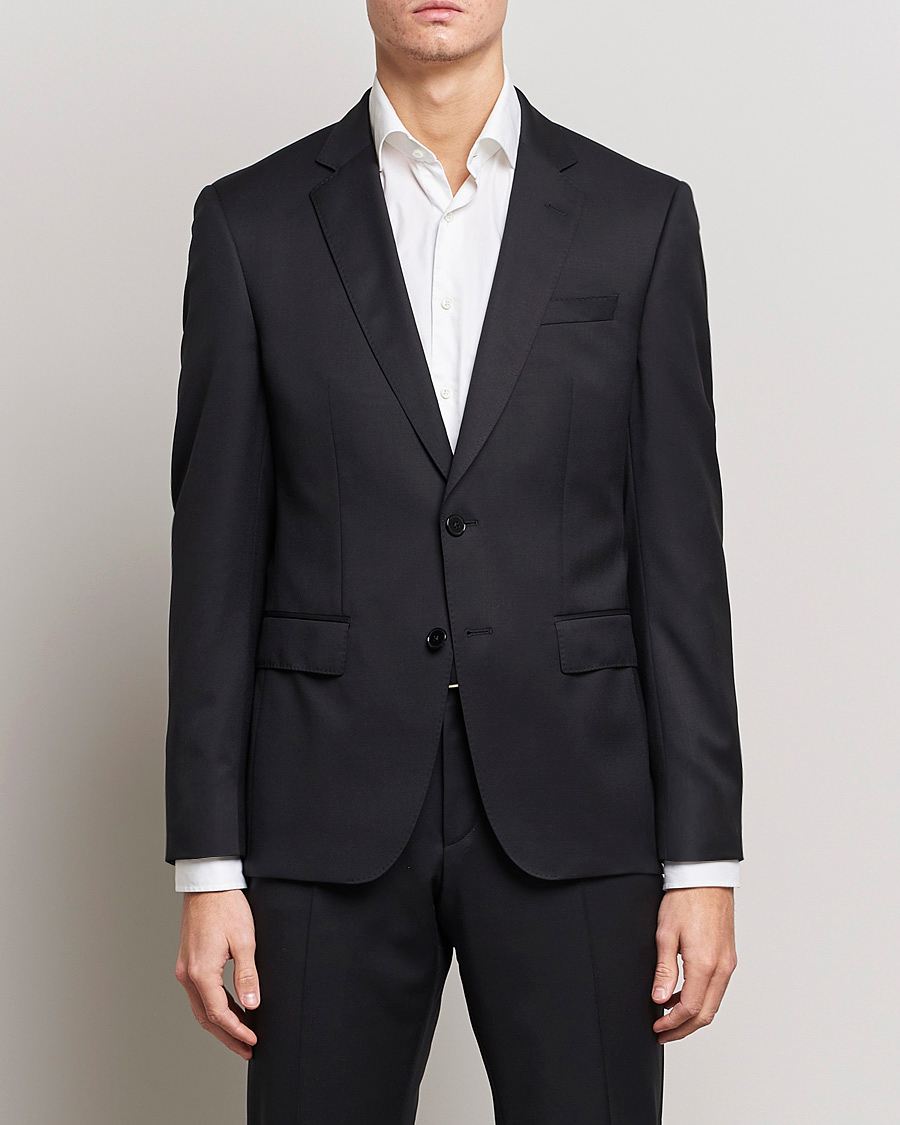Huge Slim Fit Wool Blazer Black