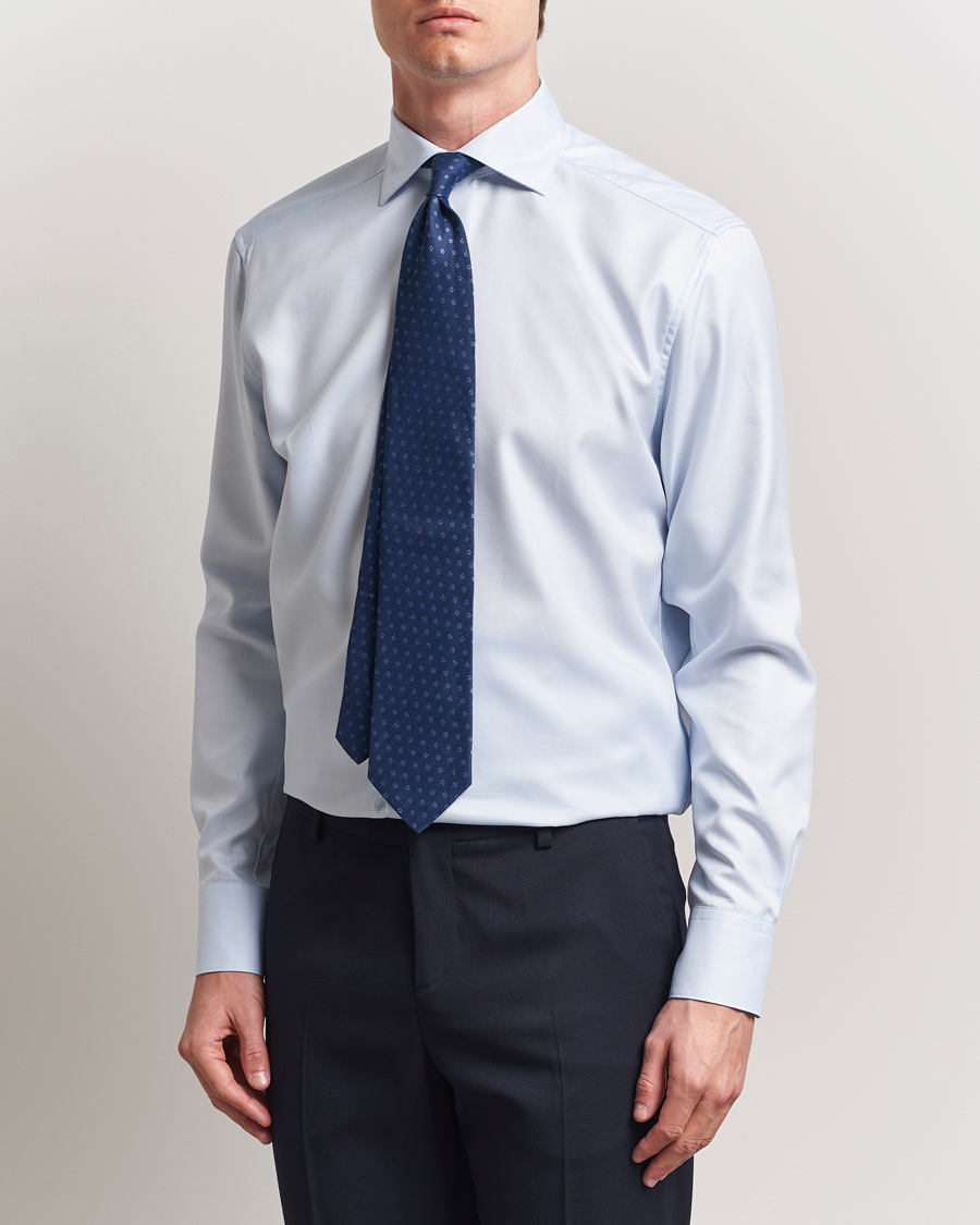 Stenströms 1899 Cotton Twill Shirt Light Blue