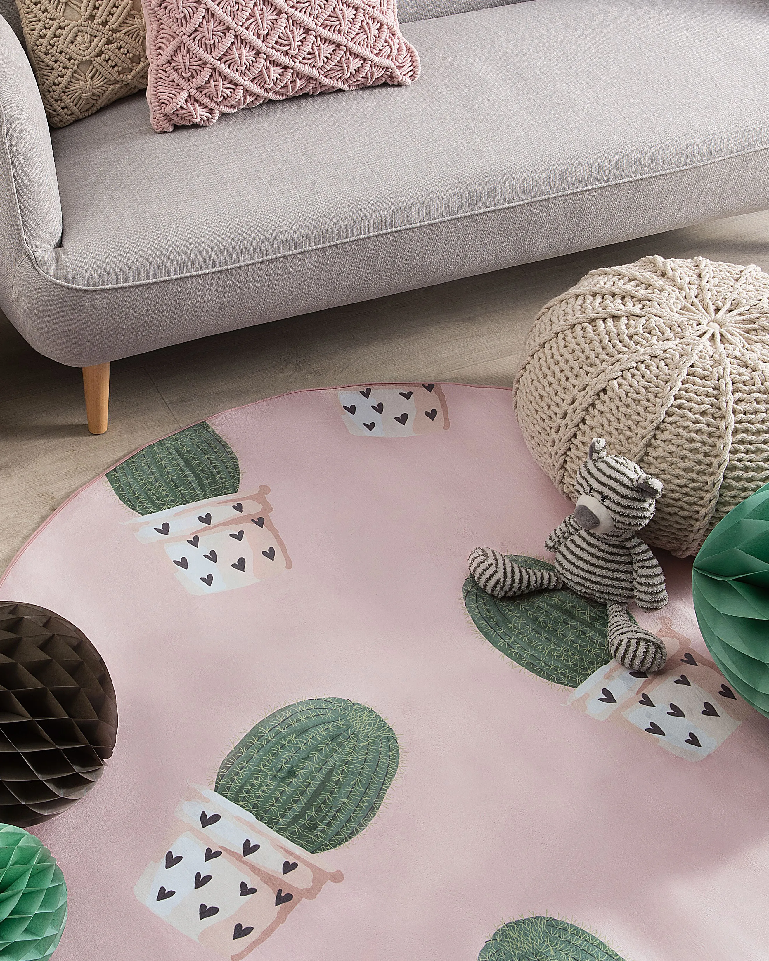 Kindervloerkleed ELDIVAN Roze ø 120 cm